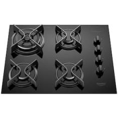 Cooktop a Gás 4 Bocas Dako Supreme com Queimador Tripla Chama Preto – Bivolt