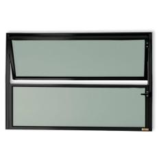 Janela de Alumínio Basculante 40x80cm Vidro Mini Boreal Master Brimak Preto