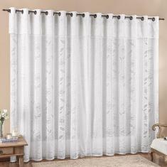 Cortina 2 Mts Sala Quarto Luna Renda Para Trilho Comum Baratissima Branca