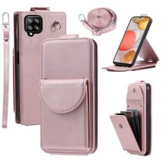 Dibosom Capa carteira para Samsung Galaxy A42 5G com vários compartimentos para cartões, bolsa de órgão, alça de pulso com fivela de anel, alça de ombro, suporte de cartão, capa de telefone para A 42