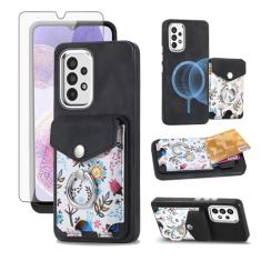 Asuwish Capa de celular para Samsung Galaxy A32 5G 2021 16.5 cm capa carteira celular com protetor de tela anel fino suporte suporte traseiro slot para cartão de crédito M32 G5 A 32 32A S32 SM-A326U