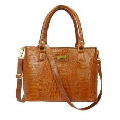 Bolsa Feminina Tote Tiracolo Transversal Estruturada em Couro