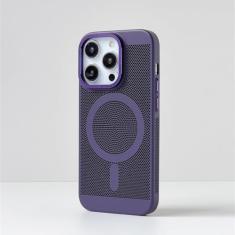 Caixa de telefone magnética Grade respirável à prova de choque Dissipação de calor Resfriamento Capa fina Sensory HardPC para Iphone15 14 13 12 11promax, roxo, para iPhone 14Pro