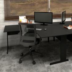 Escrivaninha p/ Escritório em L 135cm x 60cm Pés metal F5 - F5 Office 