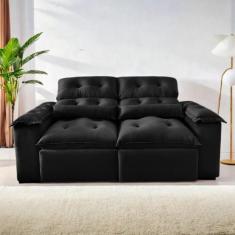 Sofá Retrátil e Reclinável 1,5m em Tecido Veludão C/ Pillow nos Braços