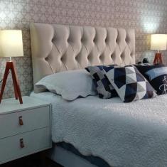 Cabeceira Queen 160 Cama Box Luna Capitone Bege Suede Com Pés RBL