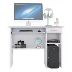 Mesa Escrivaninha Para Computador Com Suporte De Teclado E Gaveta 90cm