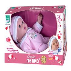 Boneca Coleção Te Amo Menina Bebê - Super Toys