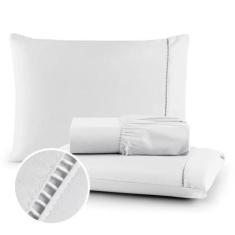 Jogo de Lençol 03 Peças Cama Casal PADRAO 400 Fios Micropercal Ponto P