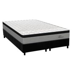 Cama Box King: Colchão Molas MasterPocket Ensacadas Orthoflex Titan + Base CRC Suede Black(193x203)