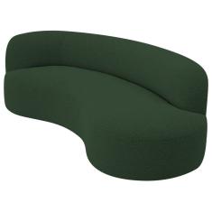 Divã Recamier Orgânico Tokyo 180cm Lado Direito Linho Verde