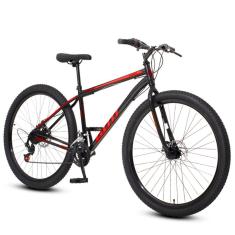 Bicicleta Aro 29 Aço Carbono Gott Cronos Freio A Disco 21v Preto Vermelho