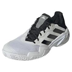 adidas Tênis masculino Barricade 13, Branco/Preto/Cinza, 37