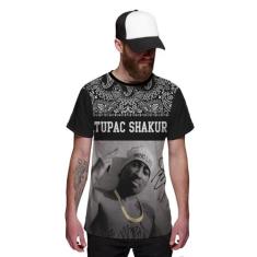 Camiseta Masculina Tupac Shakur 2pac Swag Rapper - Di Nuevo, P, Preto