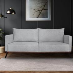 Sofá Zeki 2 Lugares 180 Cm Linho Boucle Cinza - Spezzia Decor