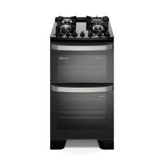 Fogão 4 bocas Electrolux Preto Experience Mesa de Vidro, 2 Fornos e Grade de Ferro Fundido (FE4DB)