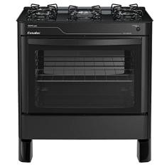 Fogão 5 Bocas Ágata Mesa Vidro Acendimento Automático Bivolt, Preto, Esmaltec