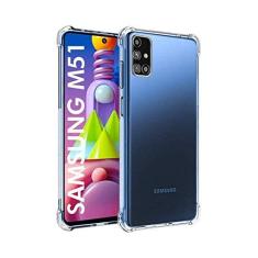 Capinha Celular Silicone Compatível Samsung M51 + 2 Película Vidro (Não Cobre Bordas Curvas do Aparelho)