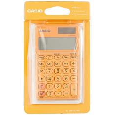Calculadora Portátil Casio c/ visor amplo 10 dígitos e alimentação Dupla Casio, Laranja