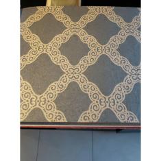 Papel De Parede Lavável Verde Com Arabesco Bronze