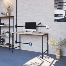 Escrivaninha Industrial 150cm Active Espresso Móveis Carvalho