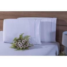 Jogo Lençol Mini Cama 2 Peças Percal 200 Fios Branco