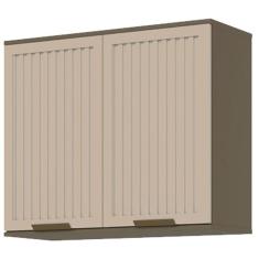 Armário Aéreo 2 Portas Ripado 80 cm Connect Duna Cristal  - Henn