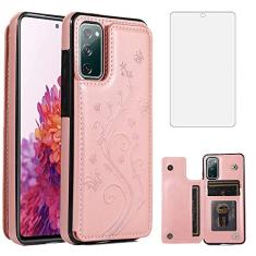 Capa de telefone para Samsung Galaxy S20 FE 5G/S20 Fan Edition com protetor de tela de vidro temperado, suporte para cartão, capa de carteira, flip acessórios de couro Glaxay S20FE S 20FE FEcases 2020