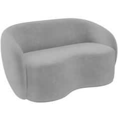 Sofá 3 Lugares 180cm Sala de Estar Living Oscar K01 Veludo Cinza - Lya