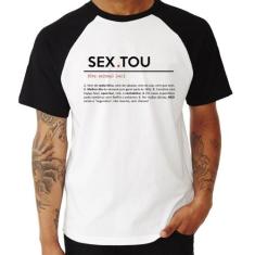 Camiseta Raglan Sextou Definição - Foca na Moda, Branco, Preto, G