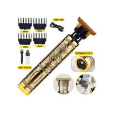 Máquina de cortar cabelo barbeiro profissional dragão elétrica bateria