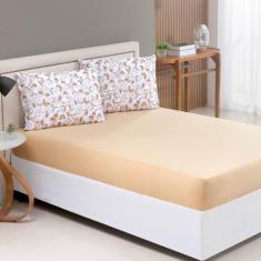 Jogo de Lençol King Estampado 100% Algodão com Elástico Malha Macia 03