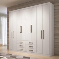 Guarda Roupa Casal 8 Portas 6 Gavetas Master Branco