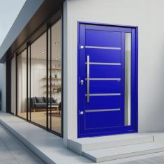 Porta Pivotante Lambril Miraggio com Puxador Lado Esquerdo Elite 216x130 Azul