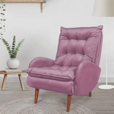 Poltrona Anatômica Pés de Madeira Eloá Cia do Estofado