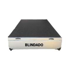 Cama Box Baú Casal Blindado Sintético Cinza