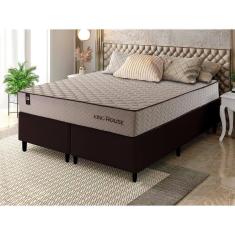 Conjunto Cama Box Espuma San Diego Bege King 193x203x67