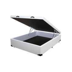Cama Box Baú Blindado Casal Homequeen Sintético Branco 41x138x188