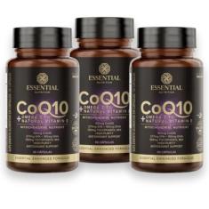 Kit 3x Coenzima Coq10 + Omega 3 (60 Capsulas) - Essential Nutrition
