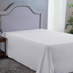 Lençol Queen Sem Elástico 400 Fios Branca 2,5m x 2,2m