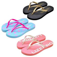 Kit 3 Pares Chinelo Antiderrapante Confortável Dia a Dia-Feminino