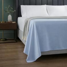 Lençol Casal Superior sem elastico 400 fios Micropercal - Out Casa, az