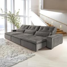 Sofá Retrátil e Reclinável 3 Lugares Búzios YesCasa