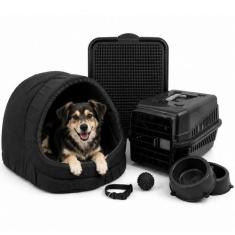 Kit Cama Toca Iglu Pet Médio Sanitário Transporte Acessórios - Supri P