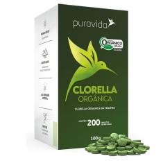 Chlorella Orgânica, 200 Tabletes, 500mg - Pura Vida