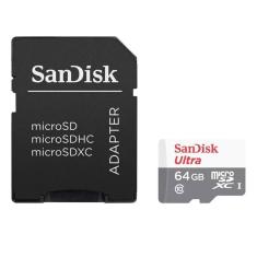 Cartão de Memória Micro SD Sandisk 64GB, Ultra, Classe 10, C/Adaptador - SDSQUNR-064G-GN3MA