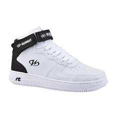 Tênis Sneaker Estilo Retrô Runway Sportwear Masculino Tamanho:41;Cor:Branco e Preto