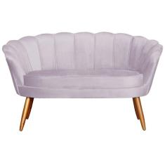 Namoradeira Estofada 2 Lugares Para Sala Comercial Pétala Veludo Rose - LM DECOR