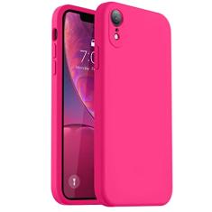 Vooii Capa compatível com iPhone XR, silicone líquido atualizado com [bordas planas] [proteção da câmera] [forro de microfibra macio antiarranhões] capa de celular para iPhone 10 XR 6,1 polegadas -