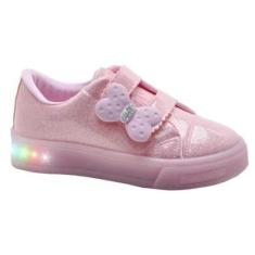 Tênis Infantil Feminino World Colors Star Light LED 174002-Feminino